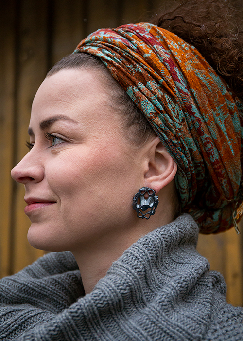 Katrin Veegen Jewellery earring, model Veera Marjamaa
