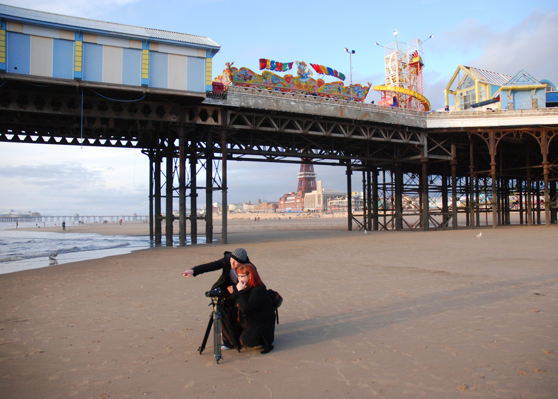 blackpool beach and the pier