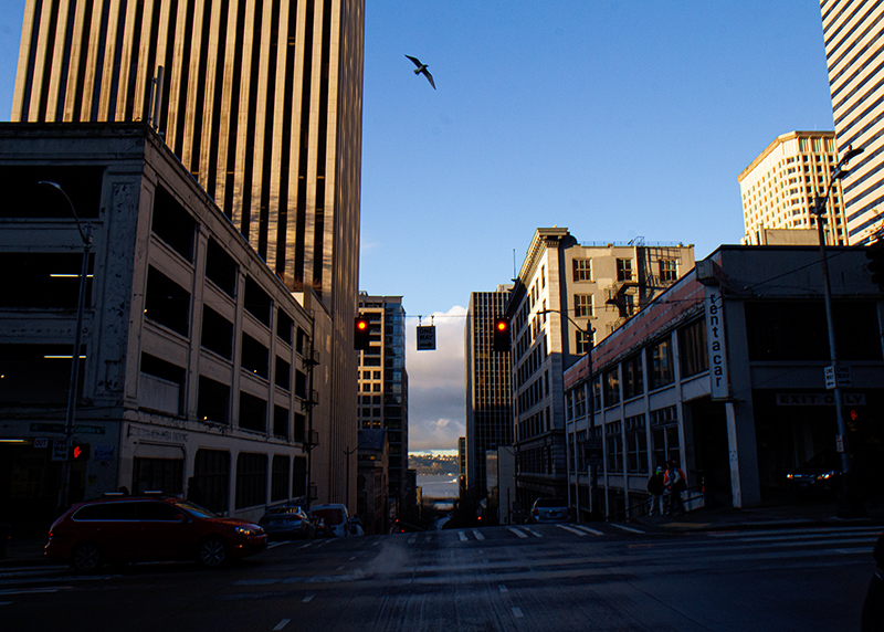 a street view at Seattle, Washington